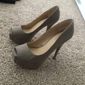 Zara suede platform heels